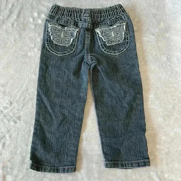 Arizona Jean Co - Denim pants with butterfly design on the front. Size 24 months - Picture 4 of 4